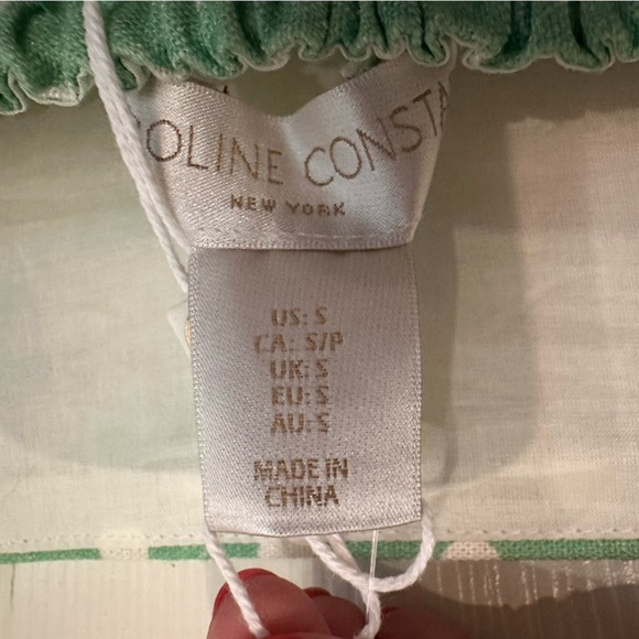 New Caroline Constas Linen Strappy Fruits Dots Print Maxi Long Dress Picnic S - Picture 10 of 14